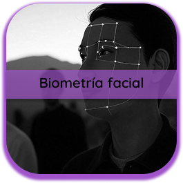 a woman with a face mask and a biometrical facial recognition system