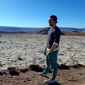 William, founder of Notionbase, admiring the desert