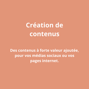 création de contenus pour médias sociaux ou pages internet