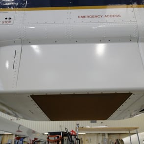 HIRAD system installed underneath NASA871 Global Hawk drone 27 Sept 2012. Photo: Dave Fratello