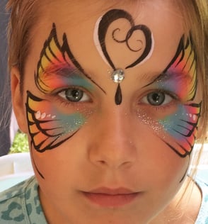 Rainbow Butterfly Face Painting in Las Vegas
