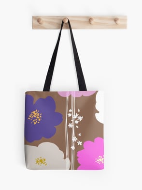 Peony flowers: Pink Purple Tote Bag