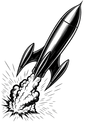Rakete comic Zeichnung