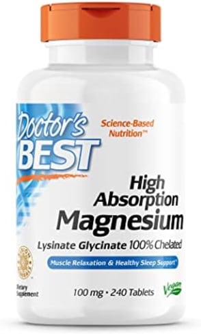 Doctor's Best High Absorption Magnesium Glycinate Lysinate for good night sleep