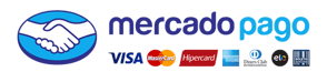 Pagamento via Mercado Pago. Cartões aceitos: Visa, Master Card, Hipercard, Elo.