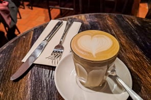 A latte in a cafe of Melbourne