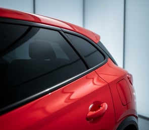 chrome delete on red car