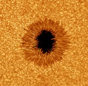 macchia solare in primo piano