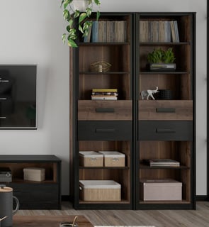 Bibliothèque romane en bois 