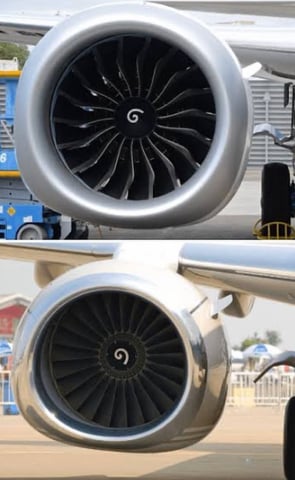 CFM56-7B Engine compared to a Leap engine.