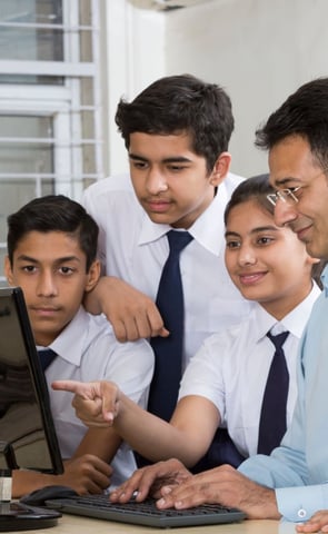 Student Learning Computer at Smart Village Computer Hub