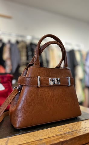 Sac à main en cuir marron