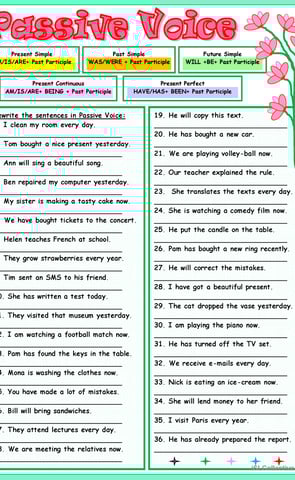 Passive Voice worksheet