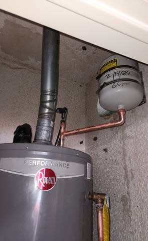 thermal expansion tank, code upgrade, copper pipe, water heater, water heater repair, code upgrade