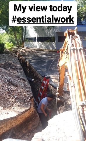 Trenching, Sewer Line, Commercial, Excavation, plumbpros, plumbprostx