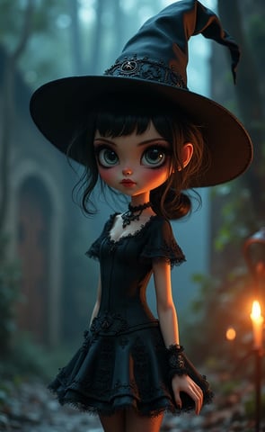 a cartoonish witch with a hat and a hat on