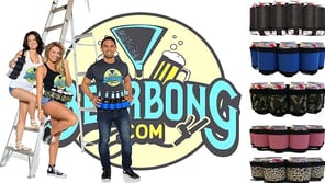 Funny beer holster belt for hands-free drinking at parties, BBQs, or festivals