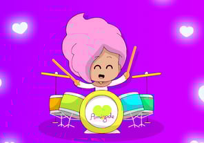 Menina tocando música infantil cristã