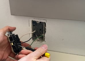 removing wires from the old recptacle