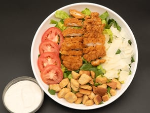 caesar salad and dressing