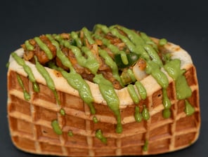 creamy cajun chicken stuffed waffle