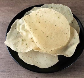a plate of handmade rice papad