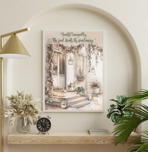 Wall Art Print of a tranquil back porch scene
