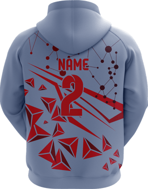 Sports hoodie 3D mockup #7 back –Light Blue Grey sublimation on premium polyester fabric |Realm Hawk
