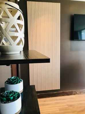 contemporary boardroom with TV