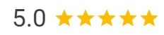 Our 5-star google review rating