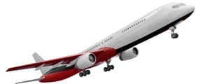 a large jetliner flying in the air