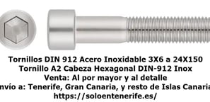 DIN 912 Tornillos Allen en Acero Inoxidable Tornilleria A2 DIN-912