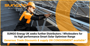 SUNGO Energy UK seeks further Distributors and wholeslaers for high performance smart solar optimiser range
