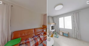 Une visualisation 3d avant, après pour ce service de home staging virtuel