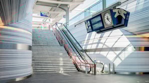 A stair way to the platforms at Zwolle train station