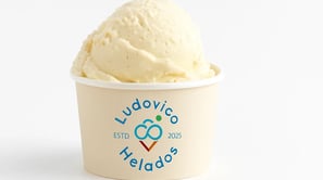 Helado de vainilla artesanal en tarrina Ludovico
