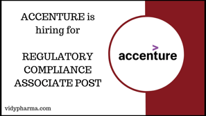 ACCENTURE is hiring for REGULATORY COMPLIANCE ASSOCIATE POST