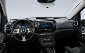 Photo de l'intérieur du volant et tableau de bord
