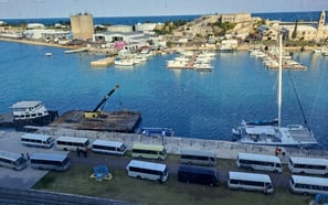 Boat marina lots of little boats