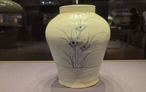 Joseon porcelain orchid design jar