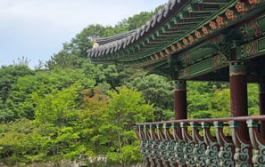 Pavilion view showing the Dancheong painting method