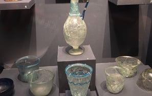 Glass cups and bottle