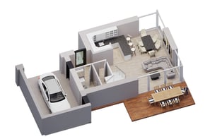 Kotedžai Narepuose - 1 aukštas.