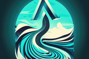 Abstract symbol representing a river flowing for river gauges section of WeatherSources.