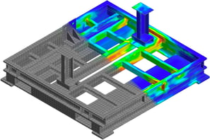 structural frame meshed and simulated