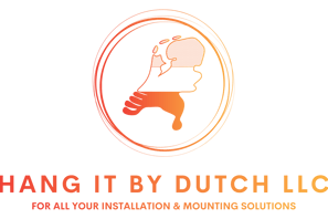 Logo of a business Hang it by Dutch for all your installations and mounting solutions.