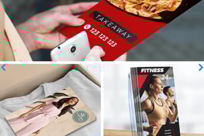a woman holding a pizza box with a pizza box