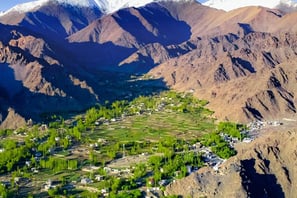 a mountain view of a valley with a view of a valley