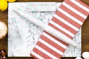 Marble Pastry Board and French Rolling Pin Set – 16” x 12” Chilling Slab + 16” Rolling Pin – Non-Slip Feet – Ideal for Baking