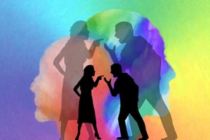 Streit Szene zwischen Frau und Mann